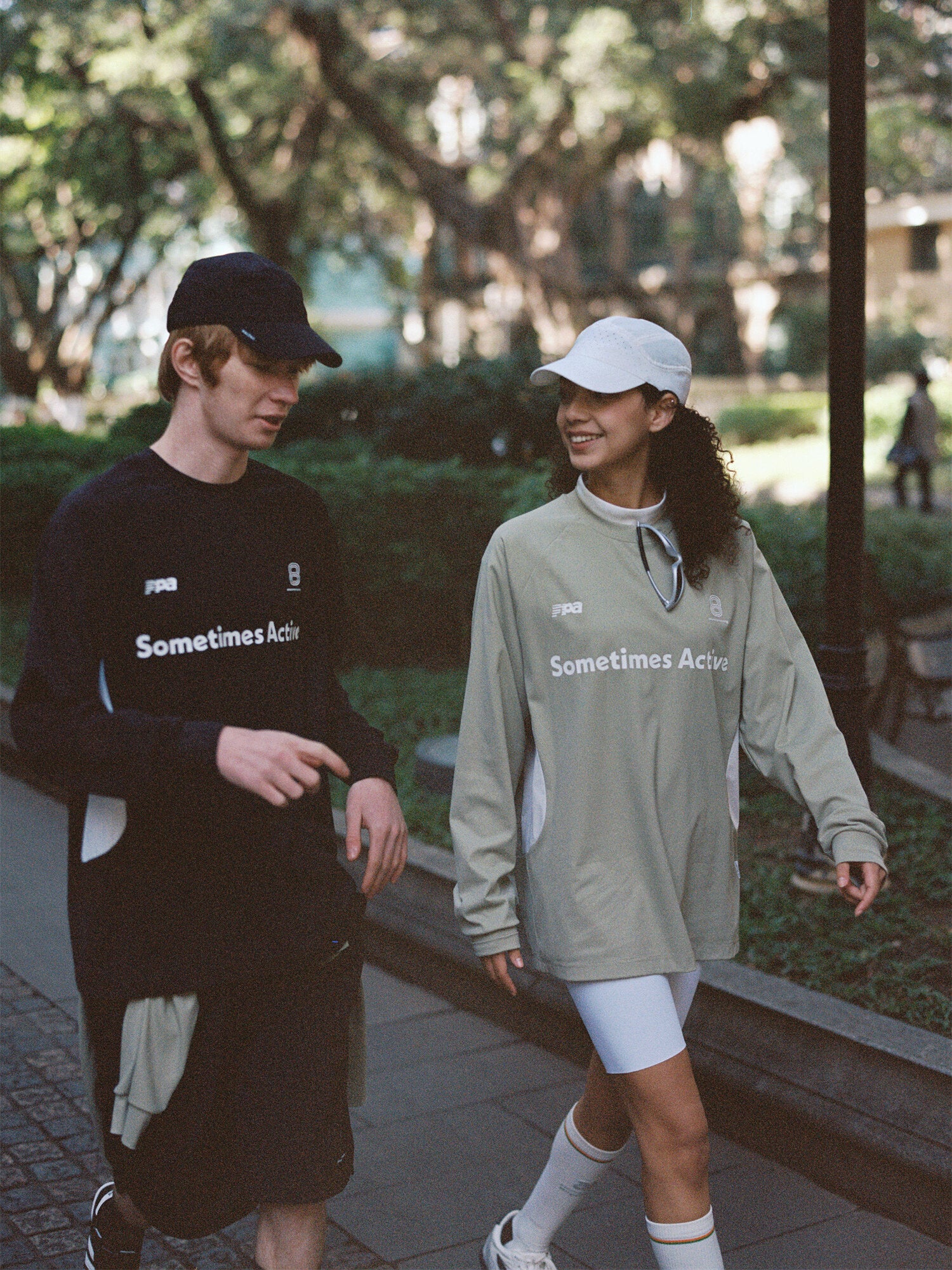 FPA Quick-Dry Moisture-Wicking Sports Paneled Long Sleeve Unisex Loose Fit Couple Round Neck T-Shirt