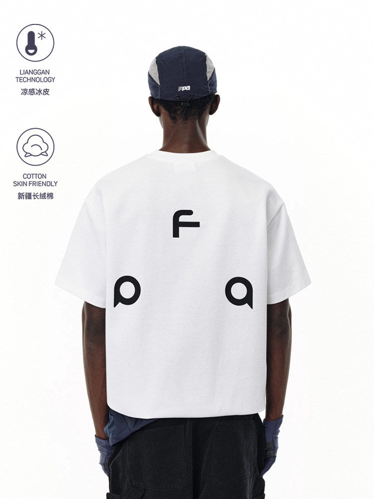 FPA Cool-Touch Ice-Silk Xinjiang Long-Staple Cotton T-Shirt, Chinese Streetwear, Loose Fit, Crew Neck, Casual, Heavyweight, White, Summer Short Sleeve