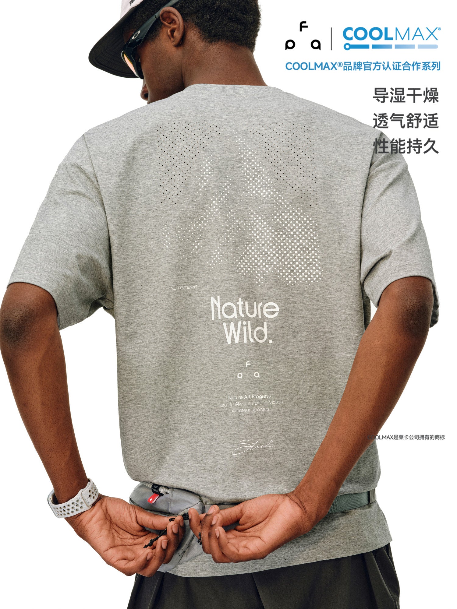 FPA COOLMAX Breathable Mesh Short Sleeve T-Shirt for Men and Women - Summer Outdoor Quick-Dry Cool Touch Crew Neck Tee