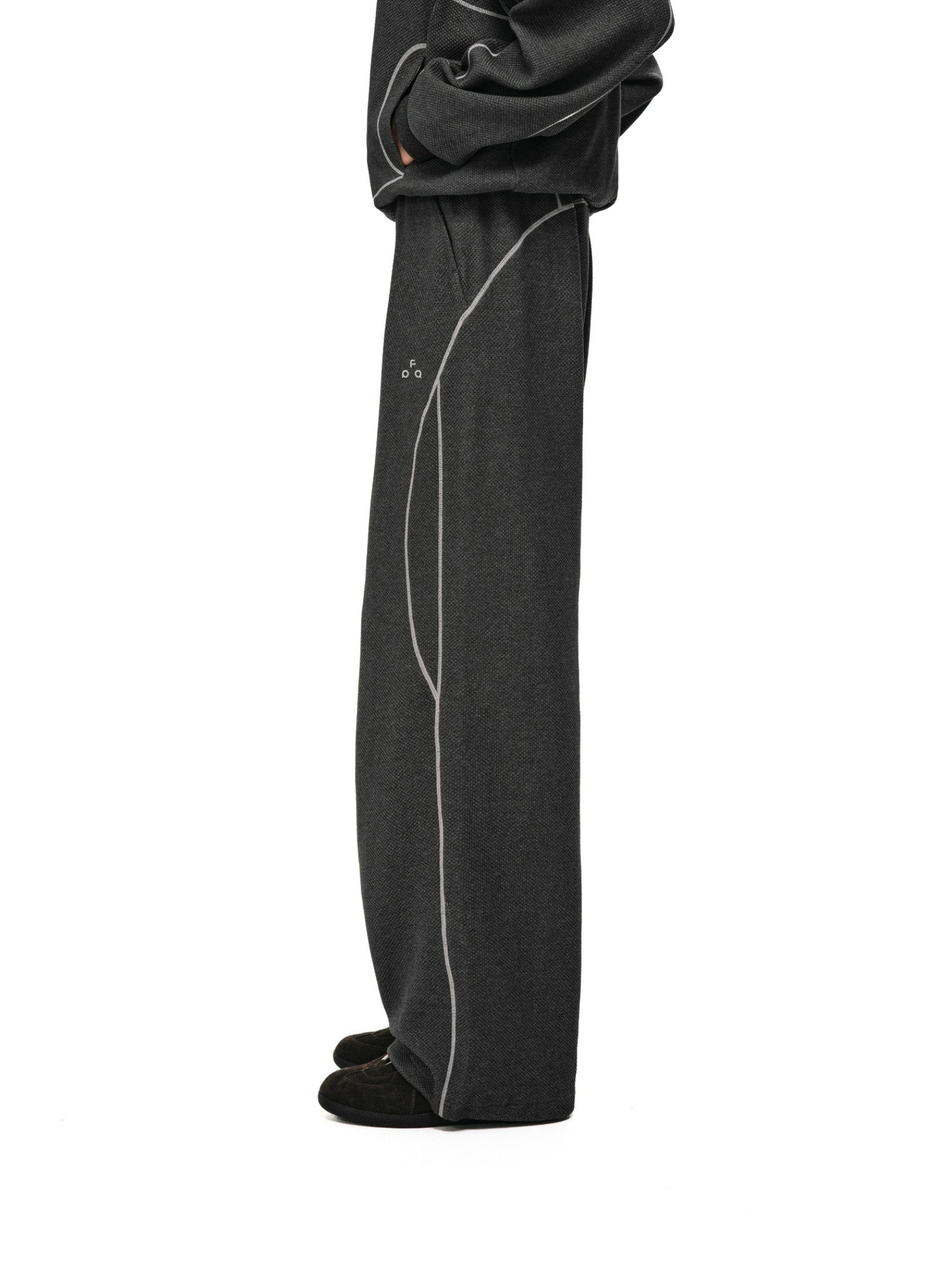 FPA Checkered Texture Hasso Sweatpants – Loose Straight-Leg Contrast Color Couple Casual Long Pants for Spring/Autumn