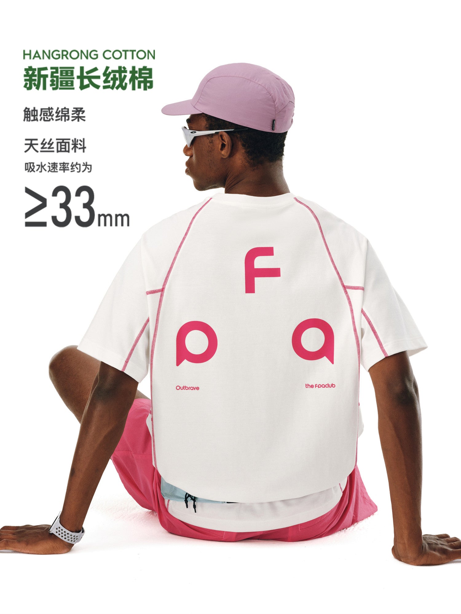 FPA Contrast Stitch Brand Triangle Logo Short Sleeve T-Shirt - Summer Basic Casual Unisex Black White Tee