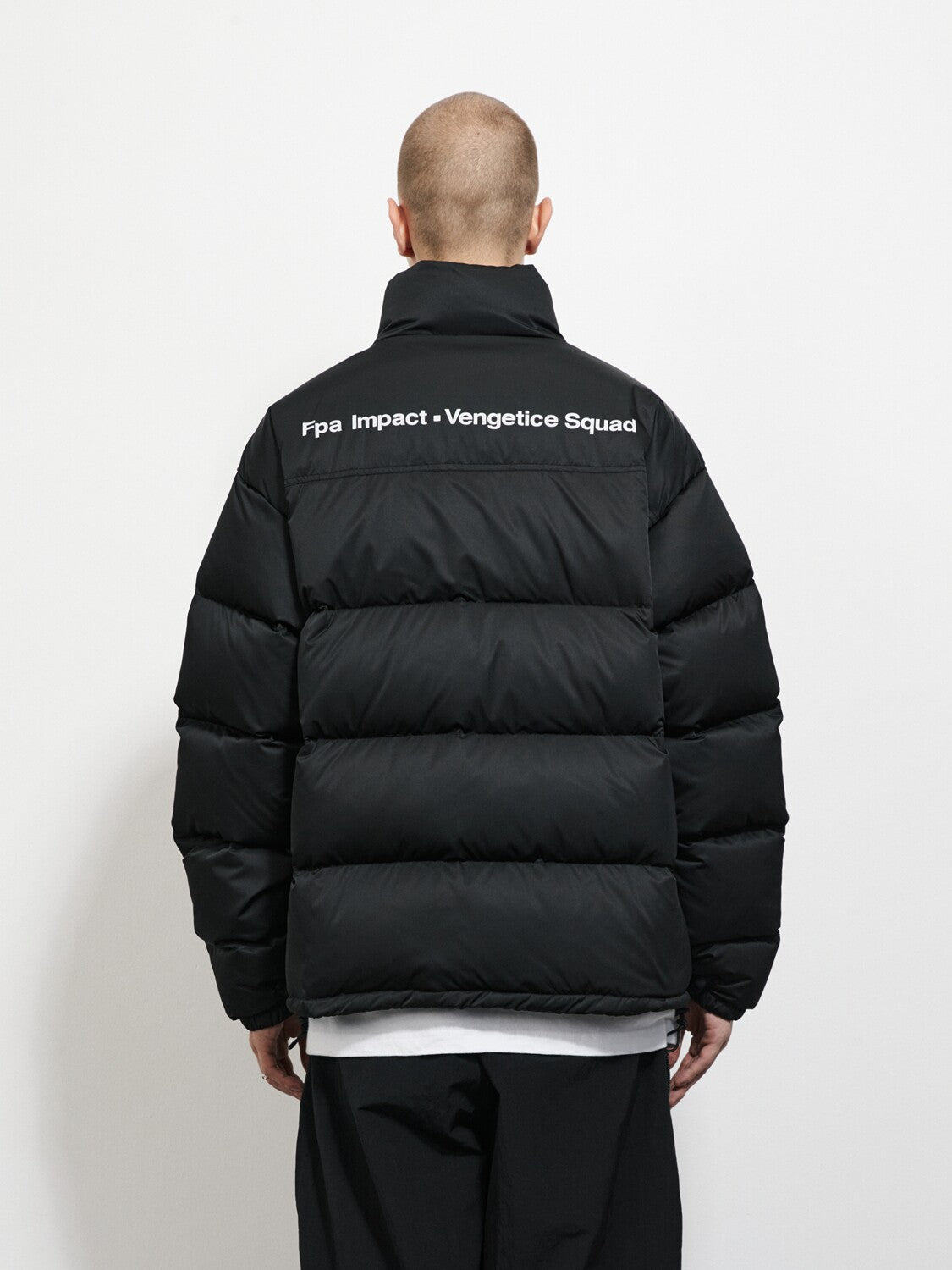 FPA Chinese Streetwear Stand Collar Down Jacket for Men - Lightweight Puffer Coat, Loose Fit, Winter Warm Black Outerwear