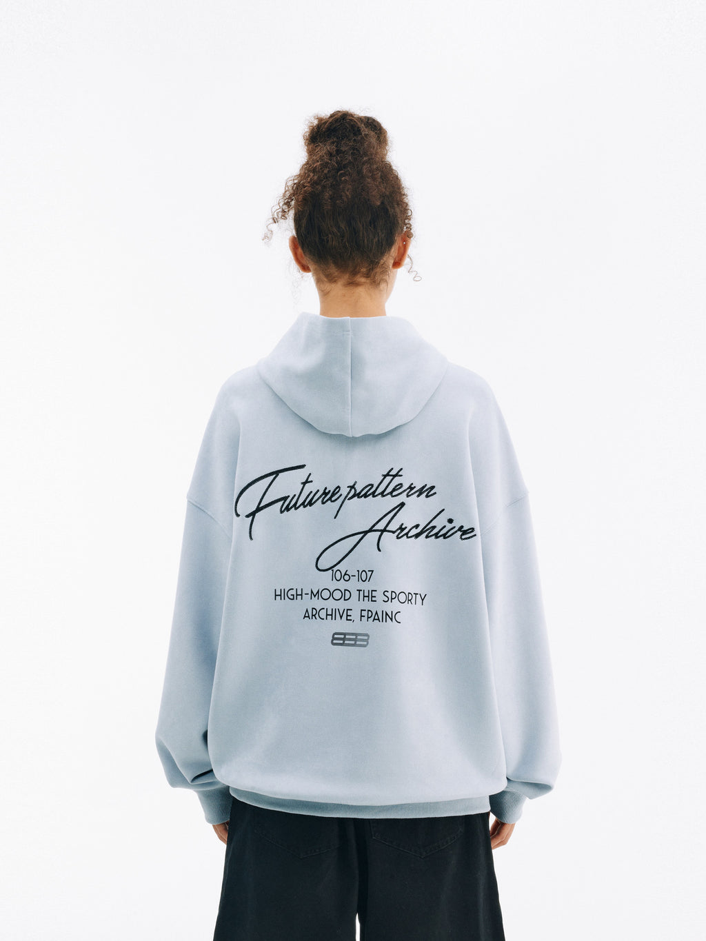 FPA Printed & Embroidered Suede Hoodie – Streetwear Unisex Heavyweight Pullover for Fall, Couple Style