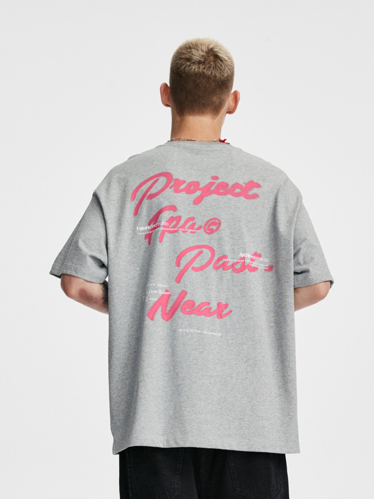 FPA Blur Font Graphic Short-Sleeve T-Shirt - Streetwear, Round Neck, Loose Fit, Summer, Unisex, Men