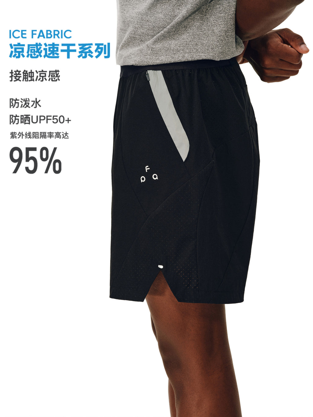 FPA Sports Paneled Reflective Shorts – Lightweight, Cool-Touch, Breathable, Summer Casual Pants for Men