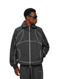 FPA Plaid Zip-Up Hoodie for Spring and Autumn - Contrast Windproof Collar Casual Cardigan with Hood