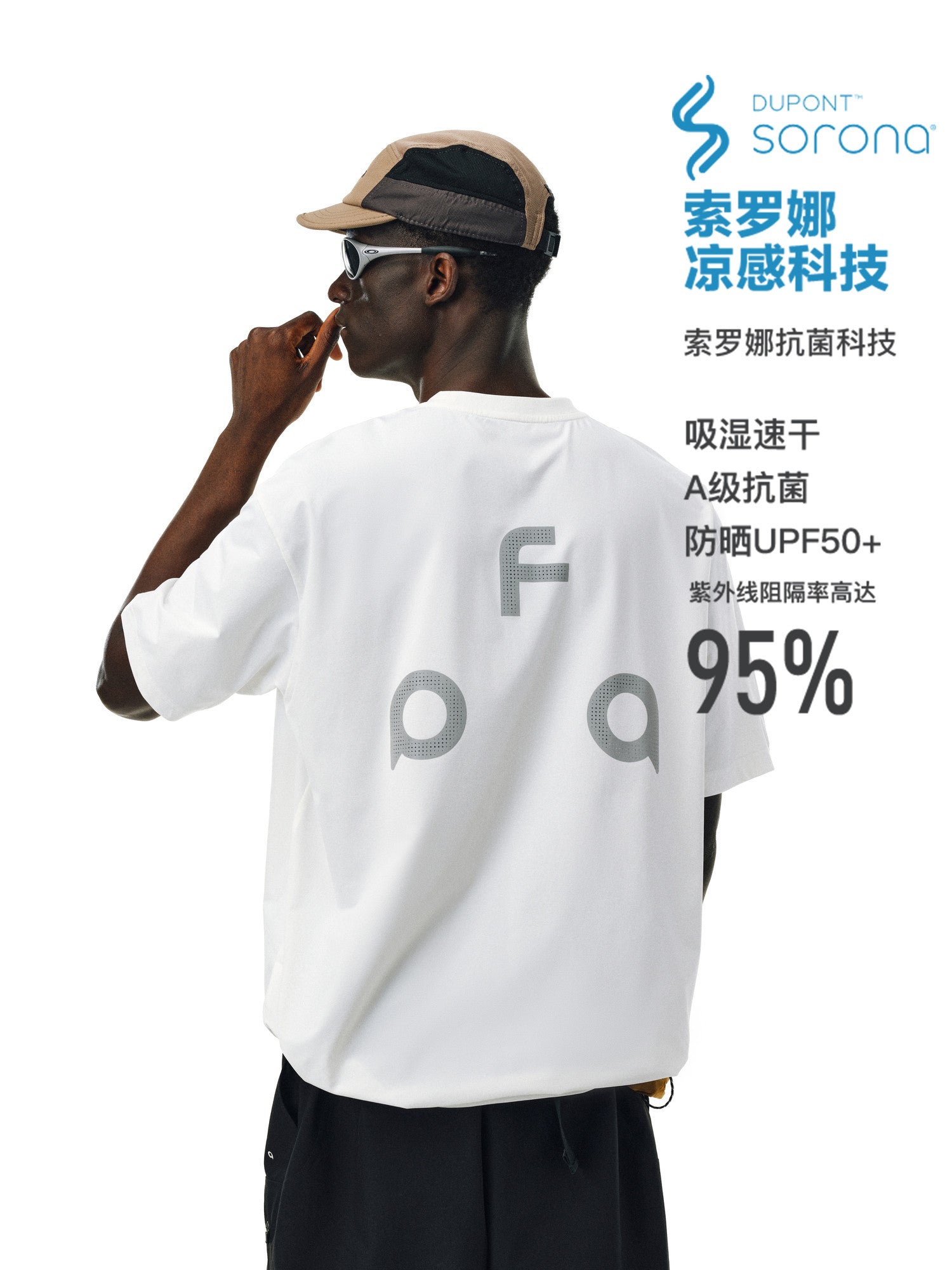 FPA Cool-Touch Quick-Dry Antibacterial UPF50+ Sun Protection Short Sleeve T-Shirt, Chinese Streetwear Summer Round Neck Outdoor Sports Couple Top