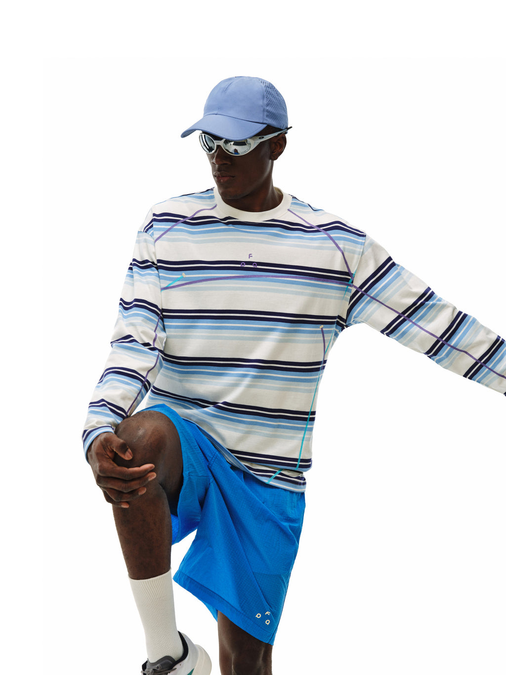 FPA Two-Tone Stripe Long Sleeve 2026 New Spring Premium Athletic Relaxed Crew Neck Couple T-Shirt