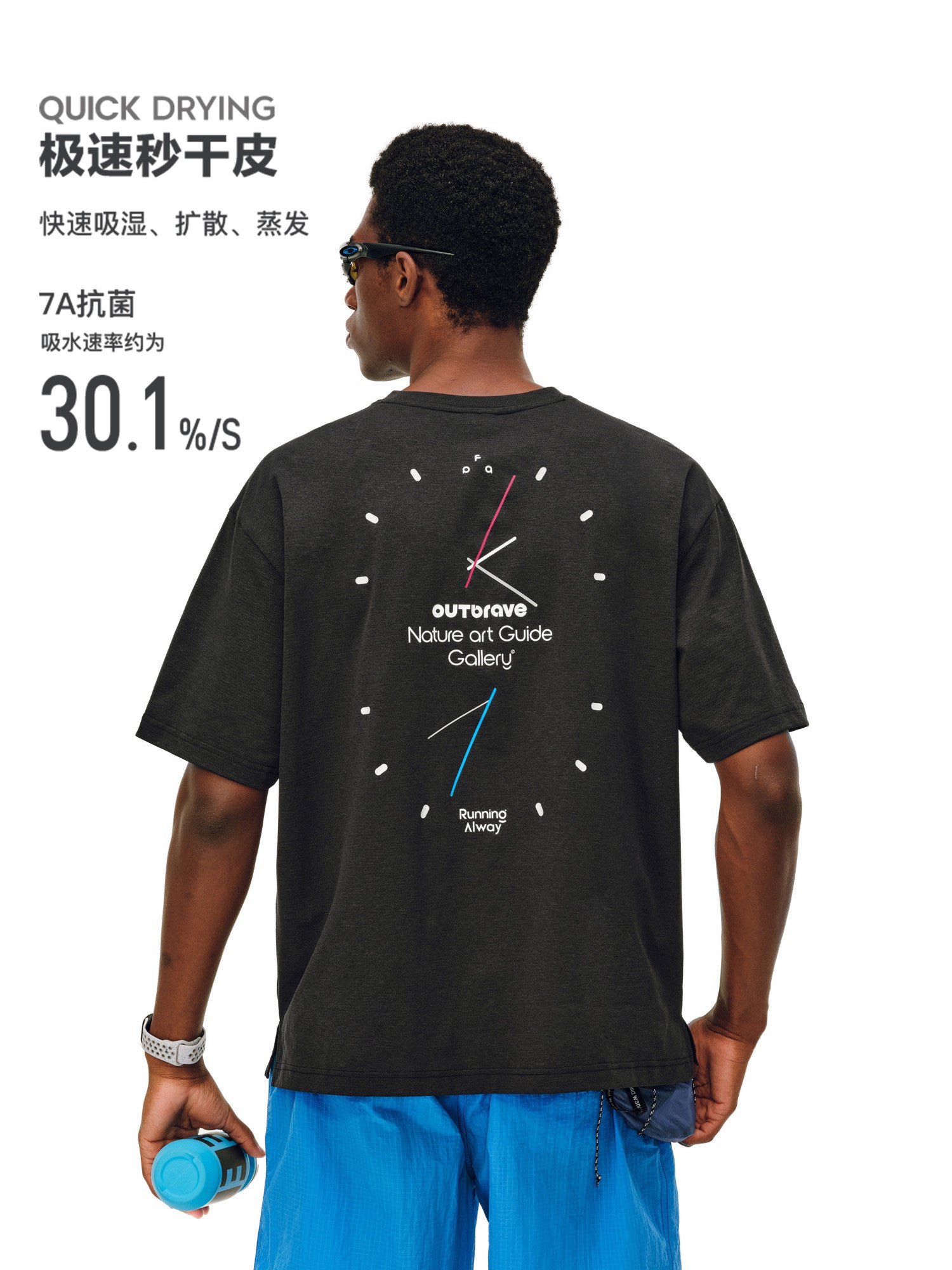 FPA 7A Antibacterial Cool-Touch Quick-Dry Sports Short Sleeve T-Shirt for Men and Women, Outdoor Summer Casual Couple Style