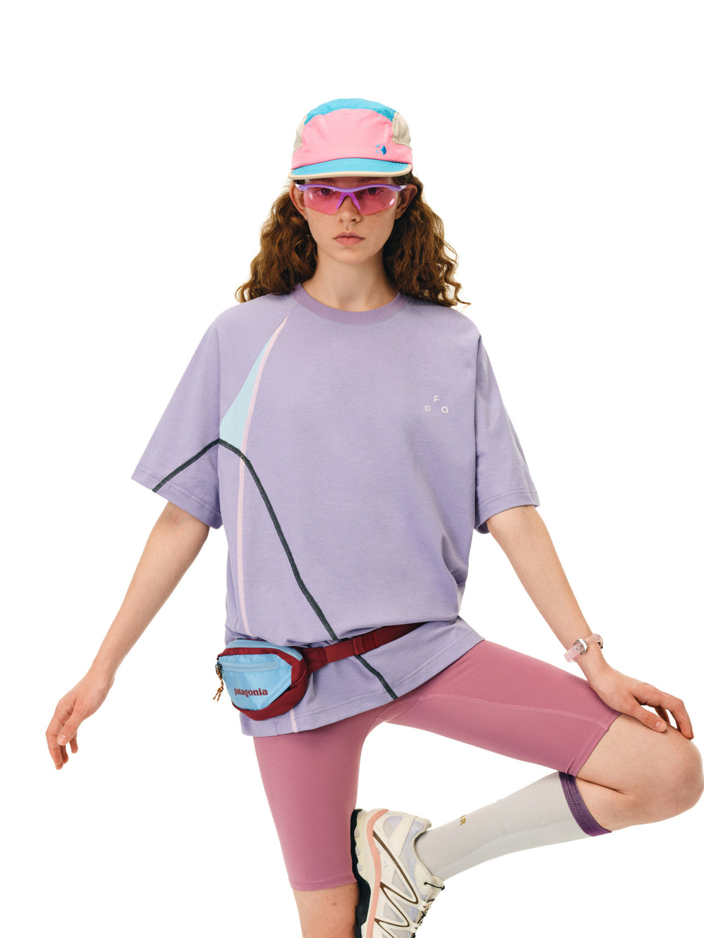 FPA Color-Block Stretch Cationic Sports Short-Sleeve T-Shirt – Summer Casual Unisex Loose Fit Round Neck Tee
