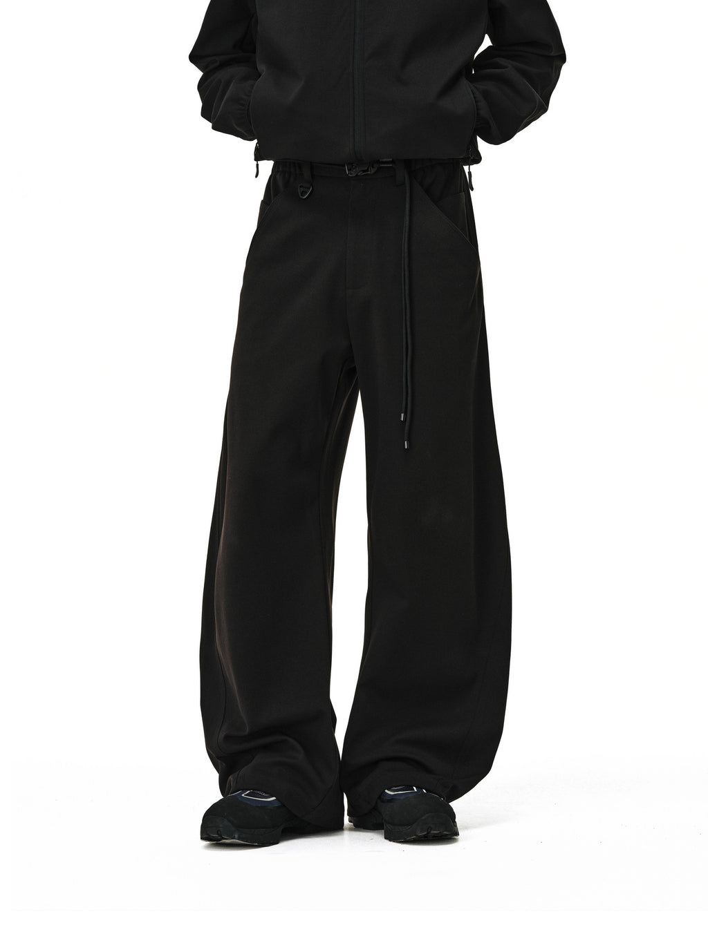 FPA Outdoor Sports Moisture-Wicking Four-Way Stretch Curved Blade Trousers 2026 New Loose Wide-Leg Black Casual Pants