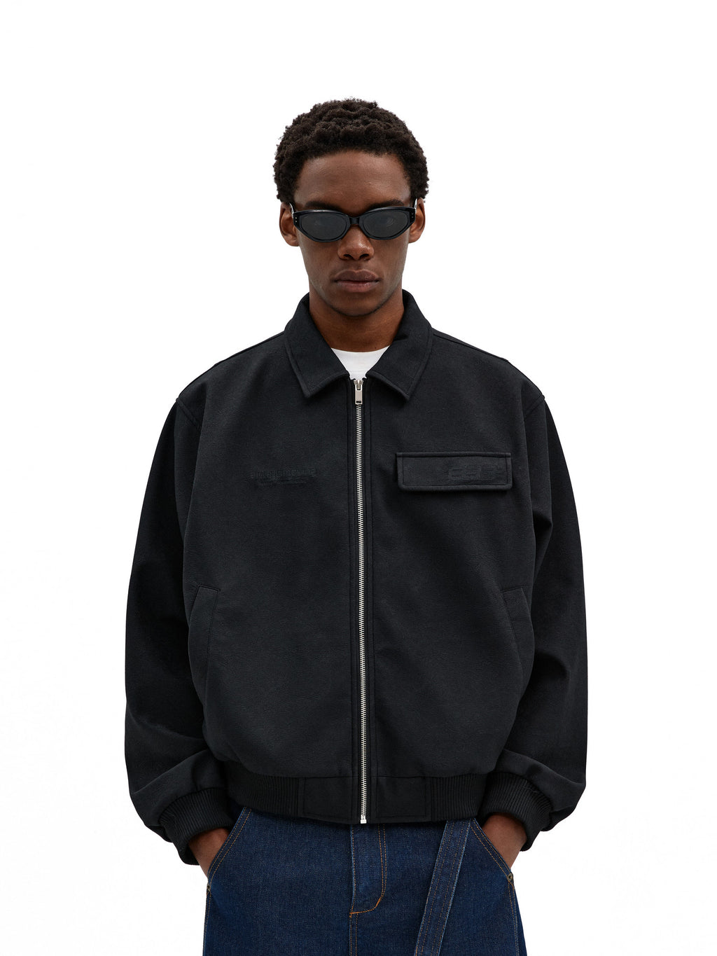 FPA Textured Sports Jacket - American Retro Streetwear Unisex Loose Short Fall Motorcycle Jacket