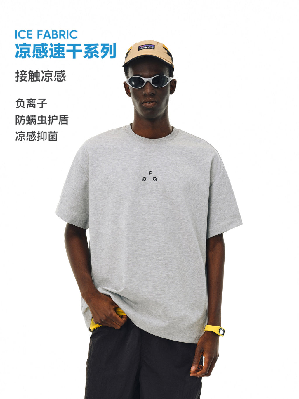 FPA Quick-Dry Antibacterial Mite-Resistant Cool-Touch Short Sleeve Basic Logo Casual Minimalist Summer Crew Neck Chinese Trend Couple T-Shirt
