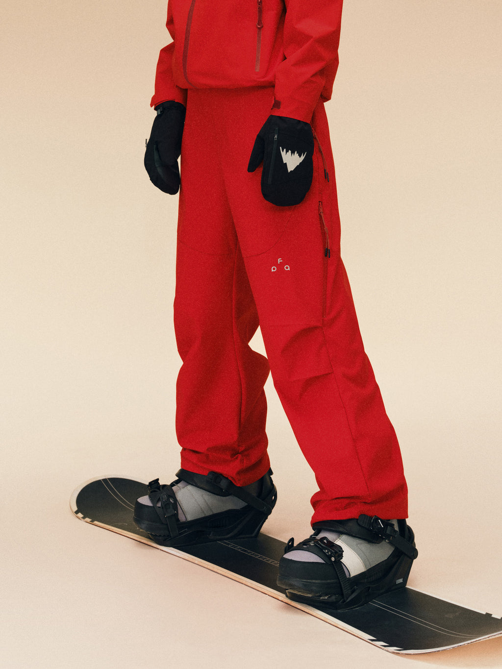 FPA Outdoor Softshell Four-Way Stretch Skin-Friendly Drape Zipper Trousers Casual Red Sports Pants