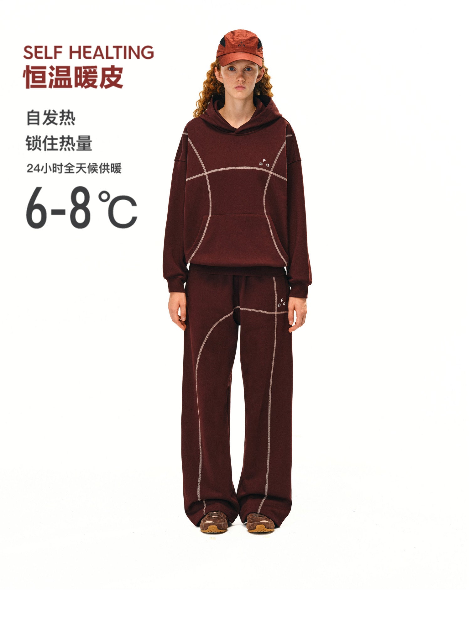 FPA Warm Fleece Pullover Hoodie for Couples - Chinese Street Style Spring/Autumn Casual Set