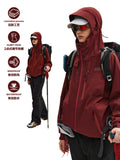 FPA Waterproof Outdoor Hard Shell Jacket with Fully Taped Seams, Couple Outdoor Sports Jacket for Men