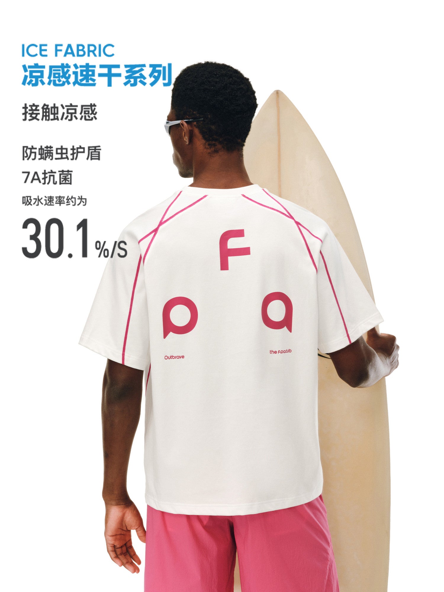 FPA Contrast Stitch Logo Quick-Dry Short Sleeve T-Shirt for Outdoor Sports, Summer Premium Crew Neck Couple Tee