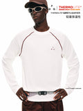 FPA Basic Crew Neck Printed Long Sleeve T-Shirt - Lightweight Unisex Casual Tee for Men and Women (Autumn)