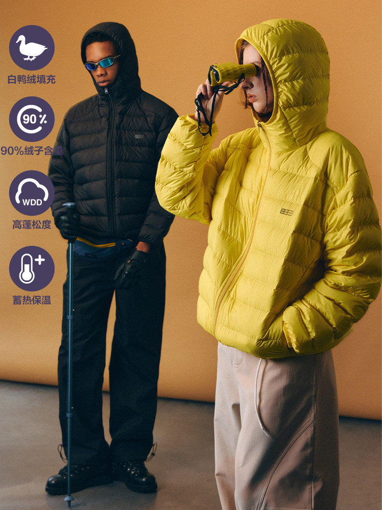FPA 90% White Duck Down Packable Lightweight Hooded Down Jacket - Chinese Streetwear, Loose Fit