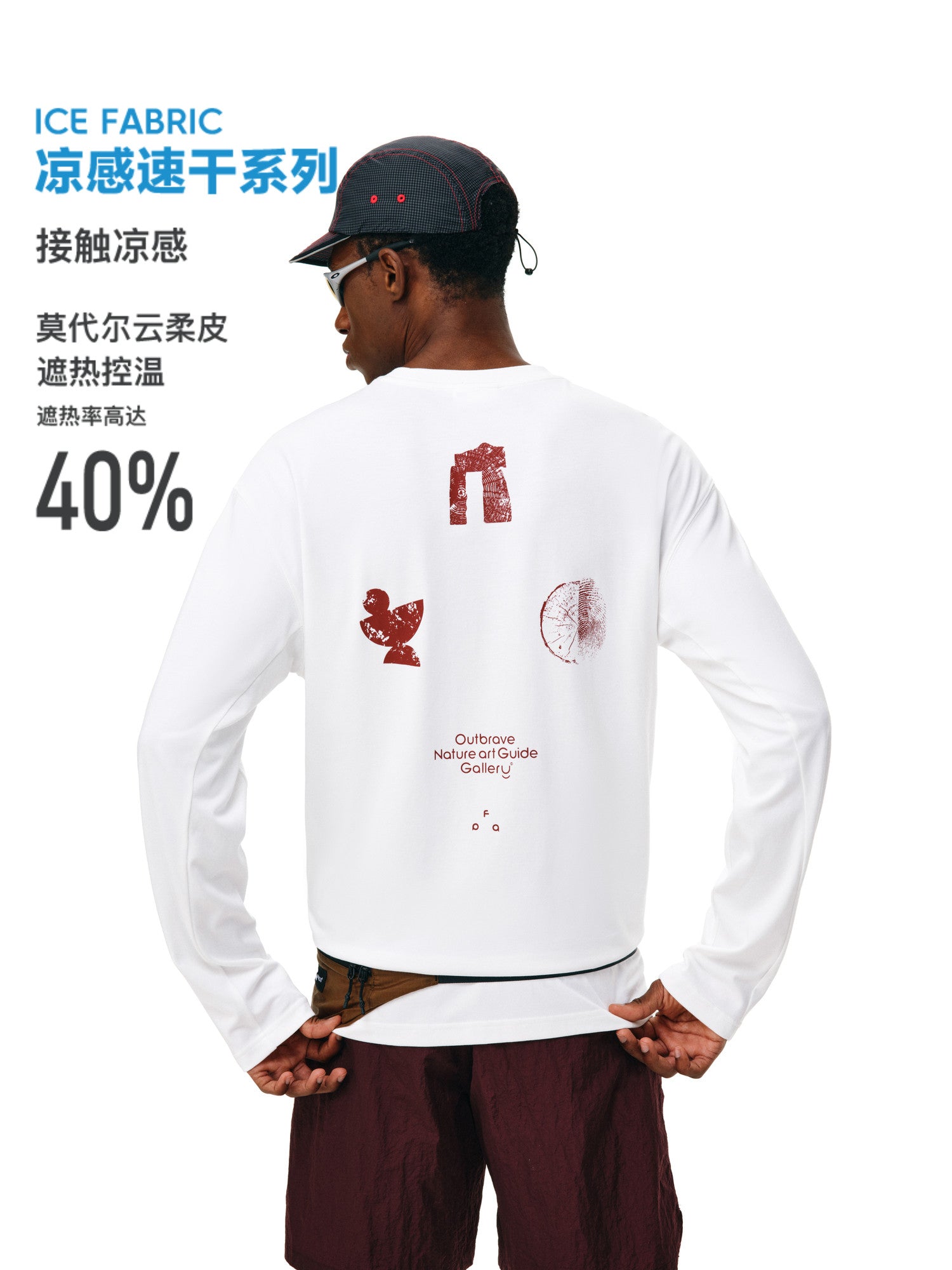 FPA Natural Elements Triangle Graphic Long Sleeve Outdoor Quick-Dry Fitness Running Crew Neck Printed T-Shirt for Men