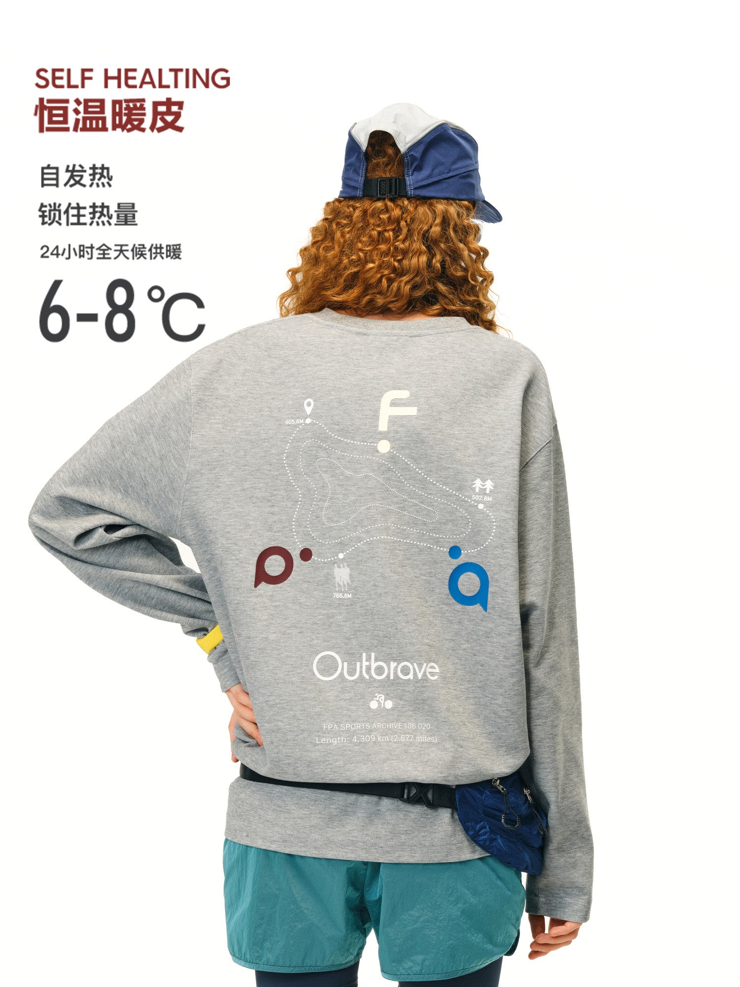FPA Warm Fleece Long-Sleeve Casual Sports Top - Chinese Streetwear Trendy Loose Autumn Crew Neck Heavyweight Couple T-Shirt for Men
