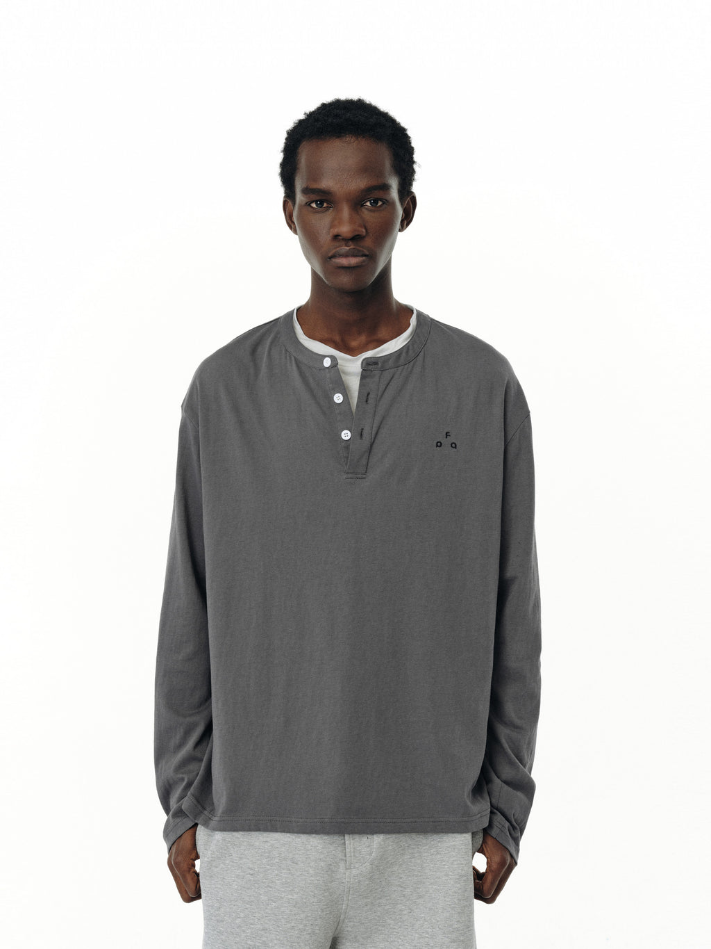 FPA Two-Tone Knit Long-Sleeve Tee - Chinese Streetwear Trendy Loose Round Neck Spring Casual Couple T-Shirt