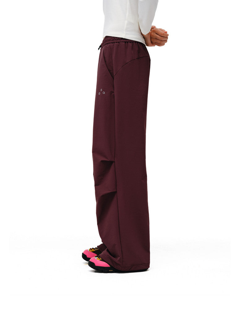 FPA Outdoor Parachute Pants Women's Loose Wide-Leg Casual Trousers with Drawstring, Streetwear Style, All-Season