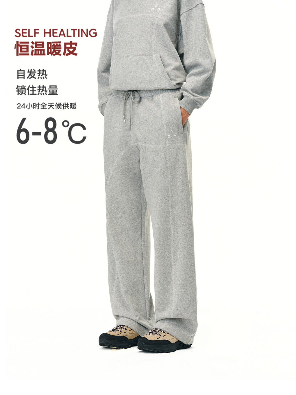 FPA Warm Fleece Casual Sweatpants 2026 Autumn New Style Loose Straight-Leg Unisex Trendy Streetwear Pants