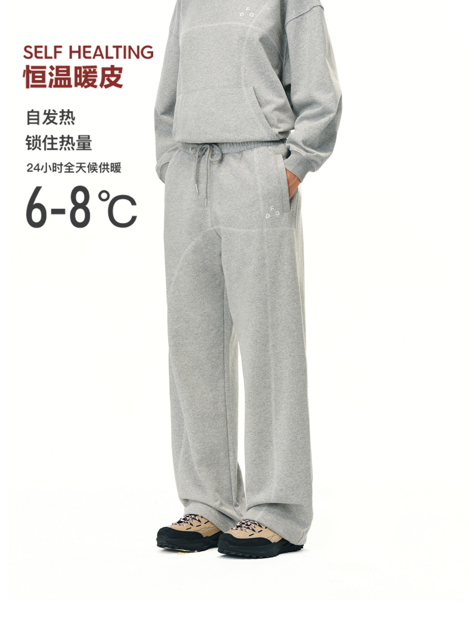 FPA Warm Fleece Casual Sweatpants 2026 Autumn New Style Loose Straight-Leg Unisex Trendy Streetwear Pants