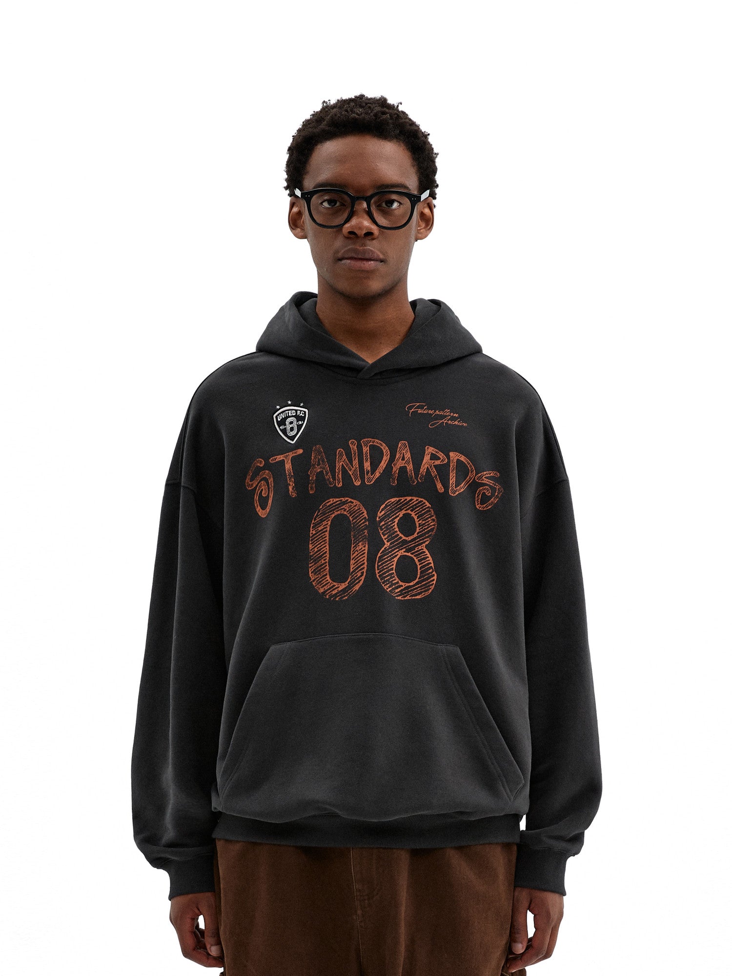 FPA Graffiti Digital Print Badge Hoodie - Unisex Heavyweight Pullover for Spring and Autumn