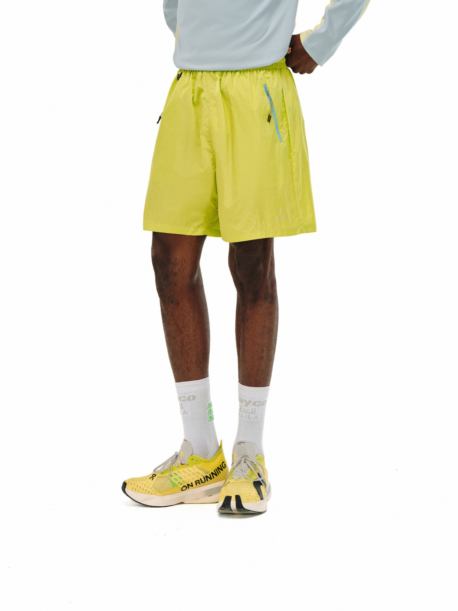 FPA Outdoor Sun-Protection Contrast-Color Zip Print Shorts Summer Niche Design Loose Running Fitness Sports Pants