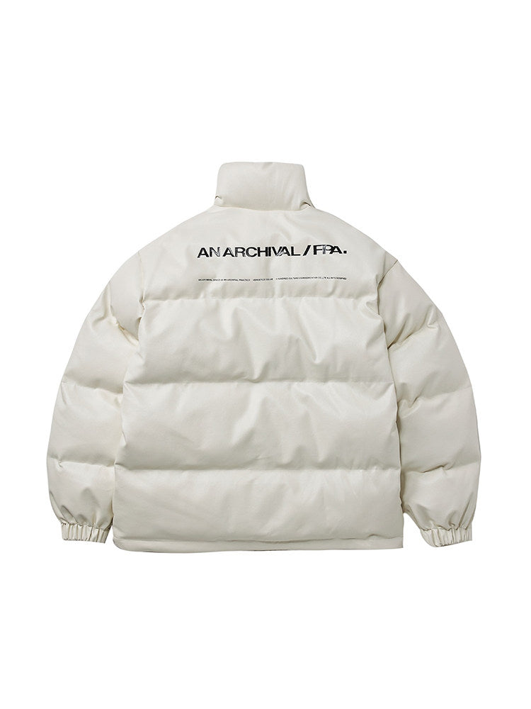 FPA Winter Couple PU Leather Cotton Jacket - Chinese Street Style Thick White Puffer Coat for Men