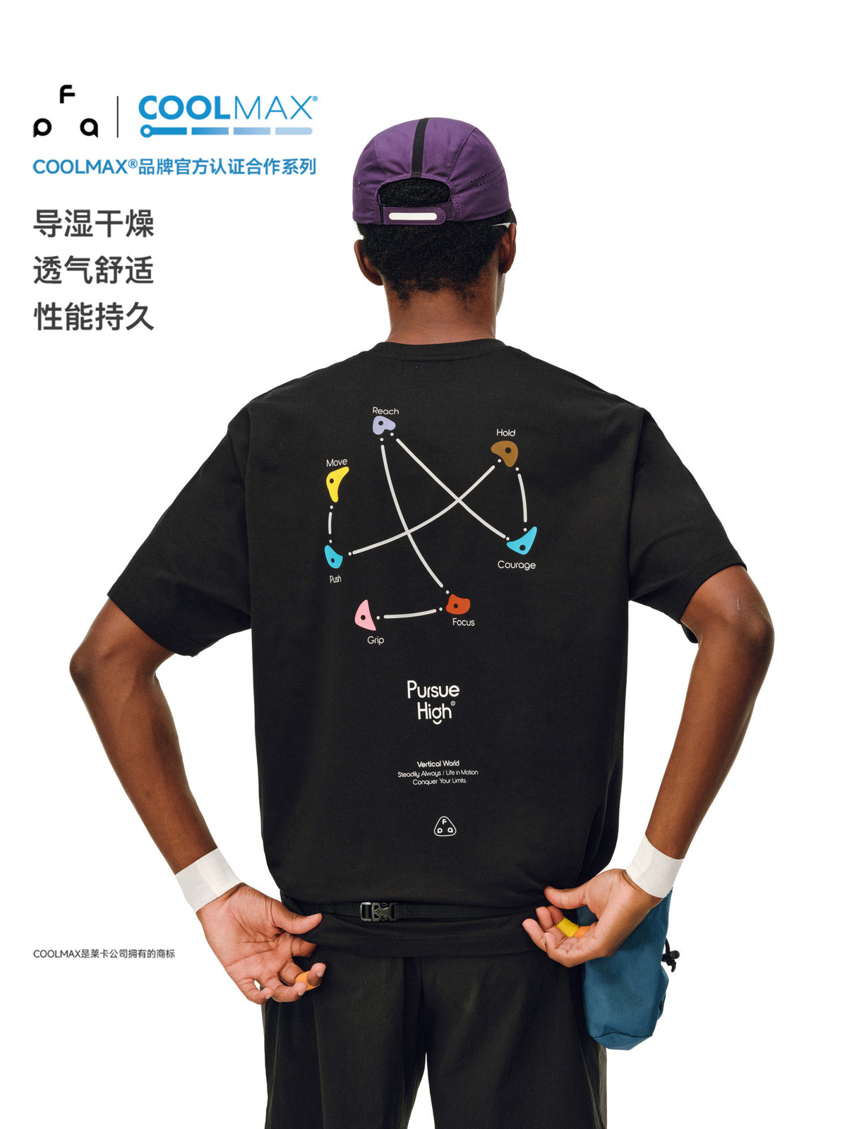 FPA Sports Outdoor COOLMAX Short Sleeve Summer Contrast Color Print Crew Neck Quick-Dry Cooling T-Shirt for Couples