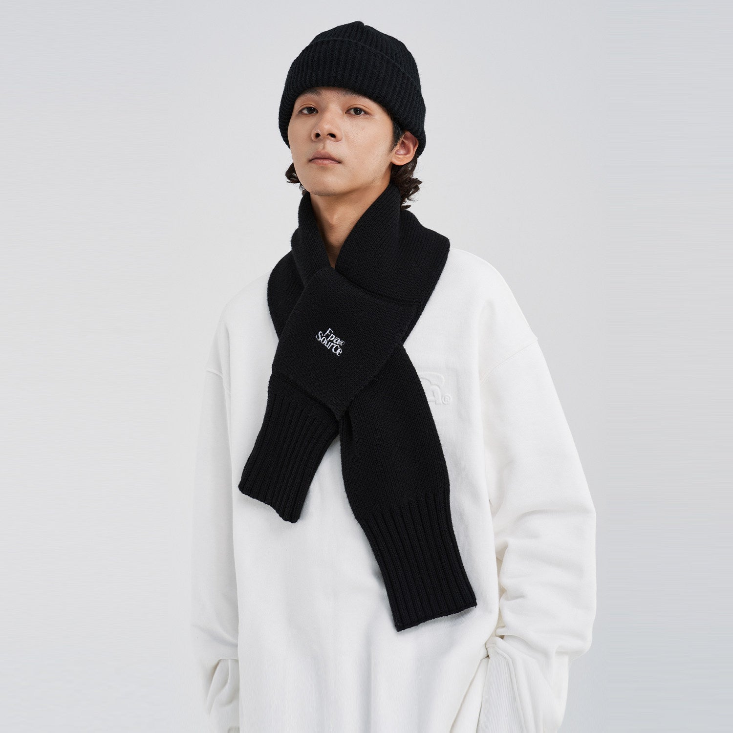 FPA Brand Knitted Embroidered Scarf