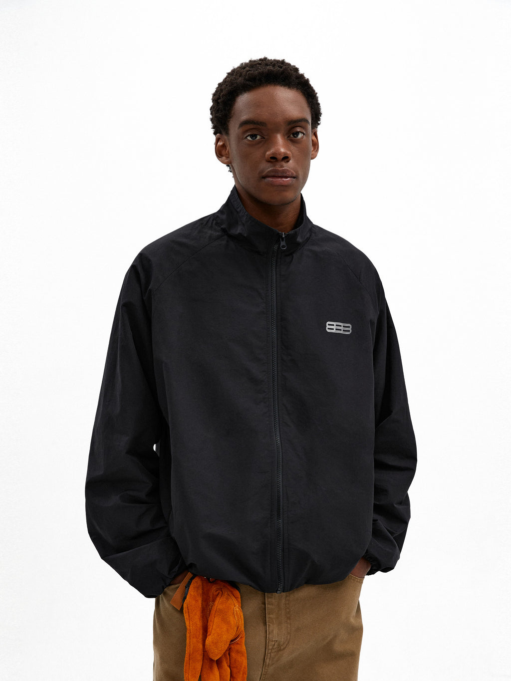 FPA Phantom 8 Zip-Up Jacket – Loose-Fit Stand-Collar Lightweight Black Unisex Streetwear Coat for Fall