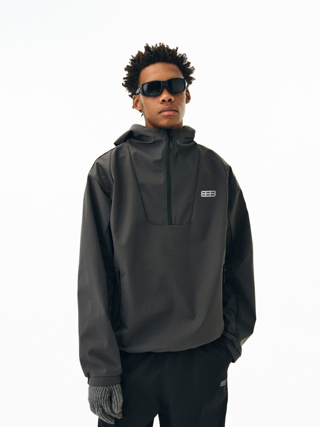 FPA Half-Zip Hooded Shell Jacket – Chinese Streetwear Trend, Three-Proof Outdoor Sports Windbreaker for Hiking