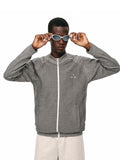 FPA One-Piece Knit Texture Jacket Outdoor Sports Fitness Casual Basic Zip-Up Stand Collar Jacket for Men
