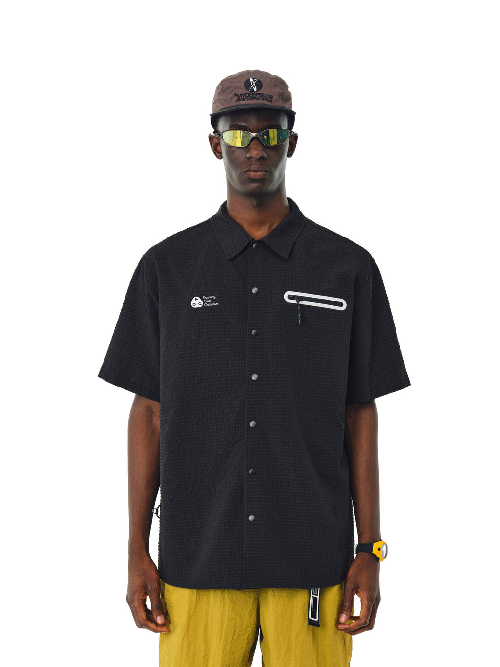 FPA Textured Plaid Short-Sleeve Shirt 2026 New Loose-Fit Spread Collar Casual Couple Shirt for Men