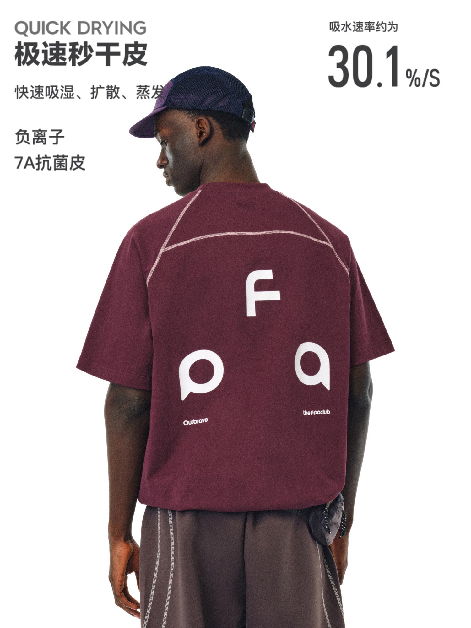 FPA Quick-Dry 7A Antibacterial Hasso Thread T-Shirt – Summer Design Loose-Fit Cool-Touch Crew Neck Couple Short Sleeve for Men