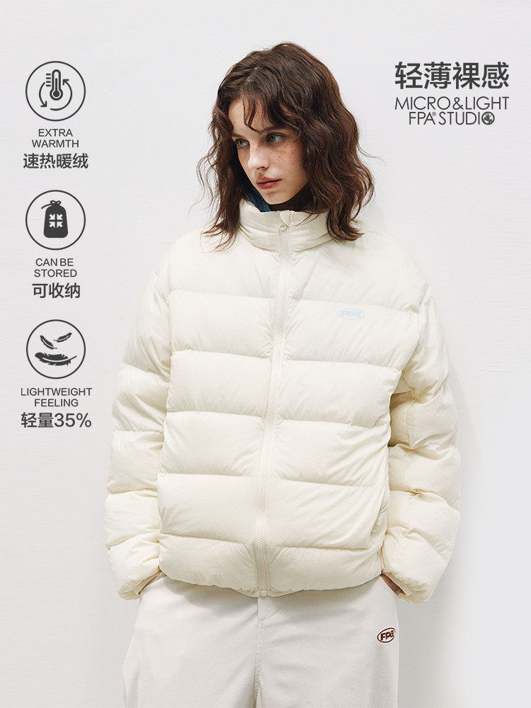 FPA Lightweight 90% White Duck Down Puffer Jacket for Couples - Black, Autumn/Winter