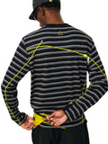 FPA Textured Stripe Long-Sleeve Tee – Casual Sports Contrast Color Crew Neck Unisex T-Shirt