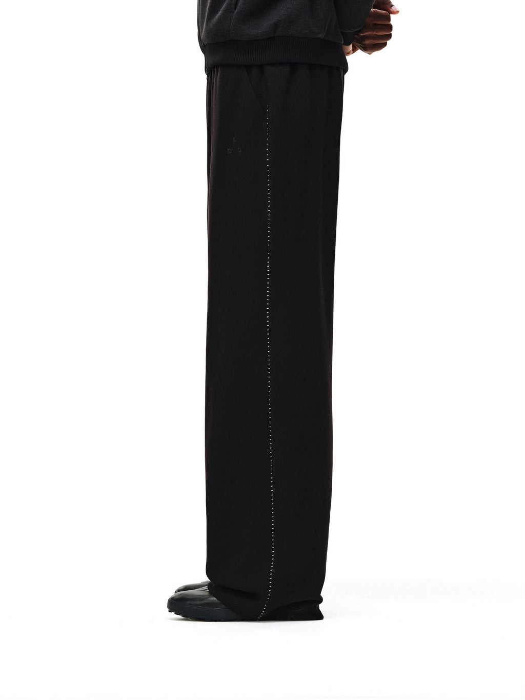 FPA Tencel Wool Textured Contrast Stitch Curved-Leg Trousers – Autumn/Winter Relaxed Wide-Leg Unisex Casual Pants