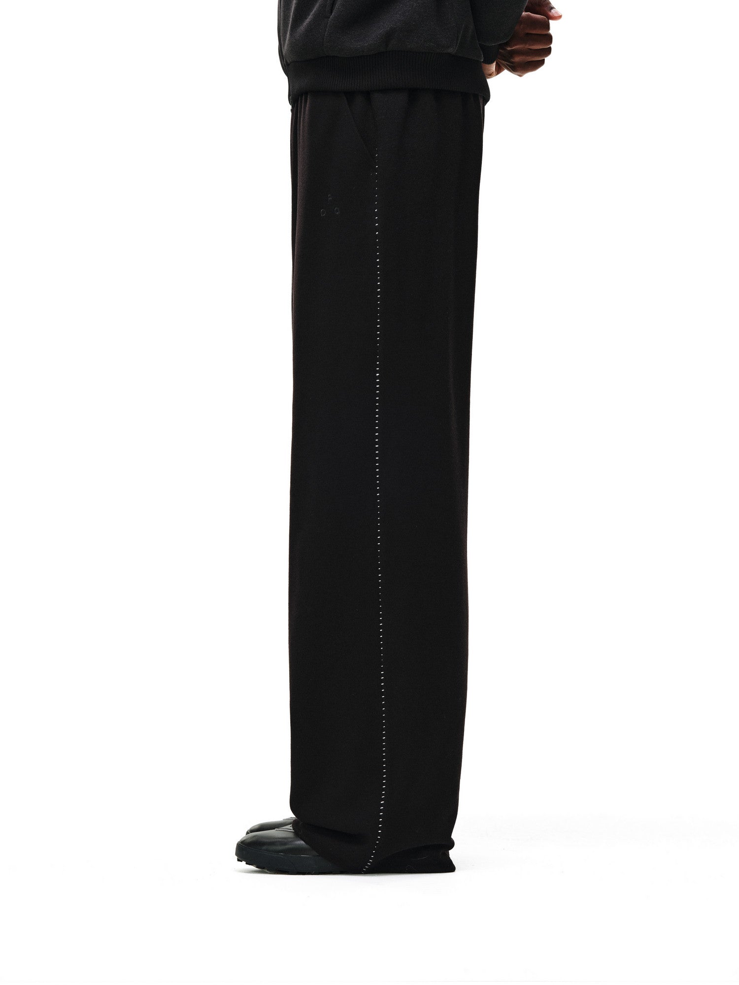 FPA Tencel Wool Textured Contrast Stitch Curved-Leg Trousers – Autumn/Winter Relaxed Wide-Leg Unisex Casual Pants