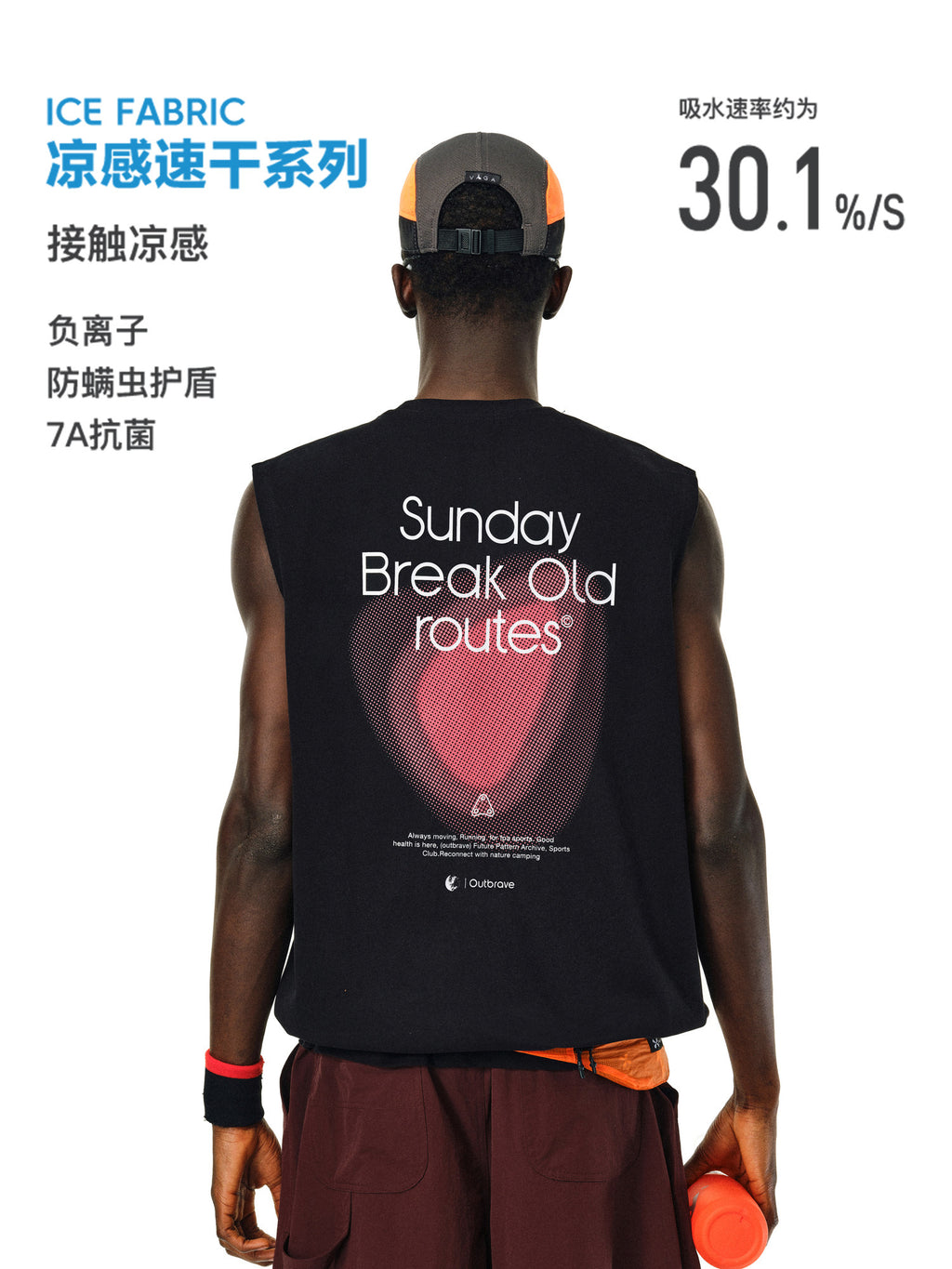 FPA Quick-Dry Cool-Touch 7A Antibacterial Sports Sleeveless Vest - National Trend Loose Round Neck Fitness Tank Top