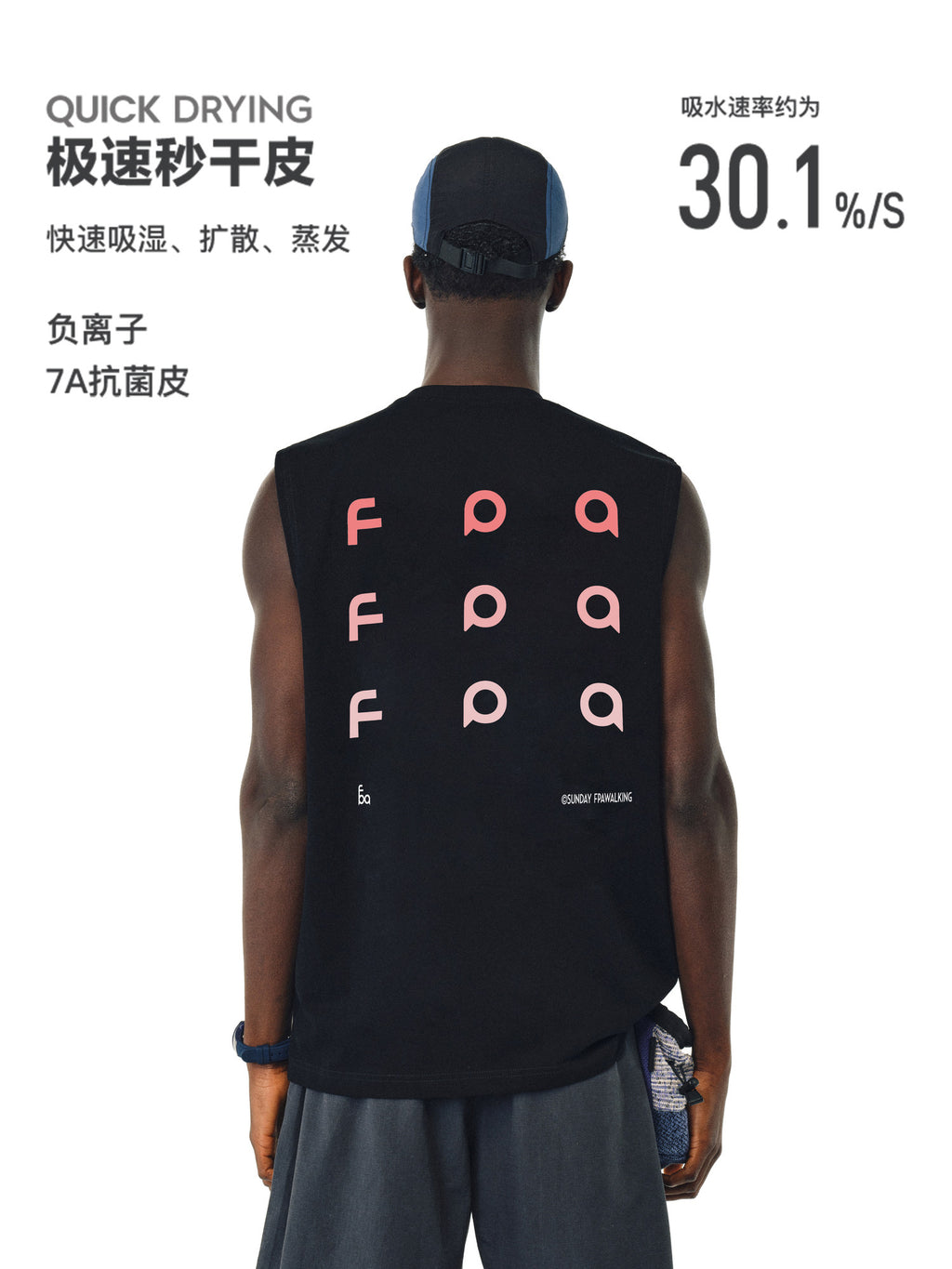 FPA Gradient Logo Sleeveless Tank Top - Chinese Streetwear Summer Round Neck Athletic Vest for Men