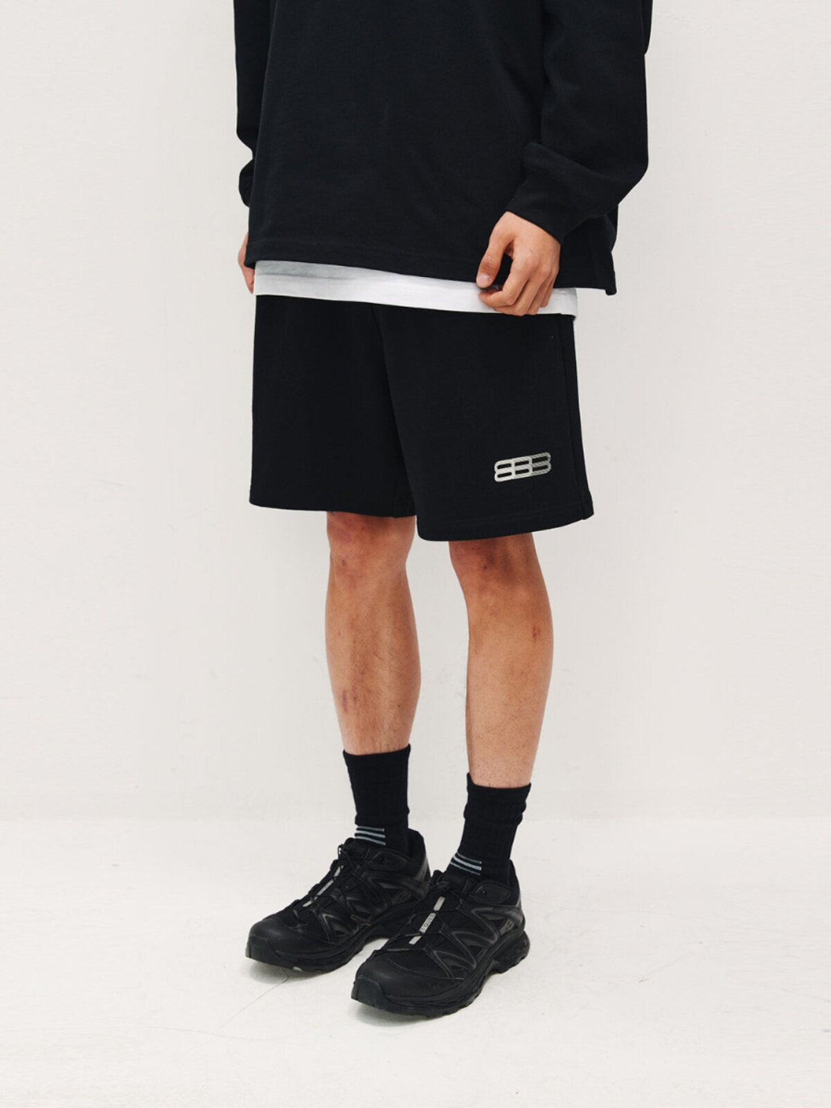 FPA Gradient Track Graphic Knit Shorts Summer Casual Versatile Chinese Street Style Straight-Leg Mid-Length Shorts