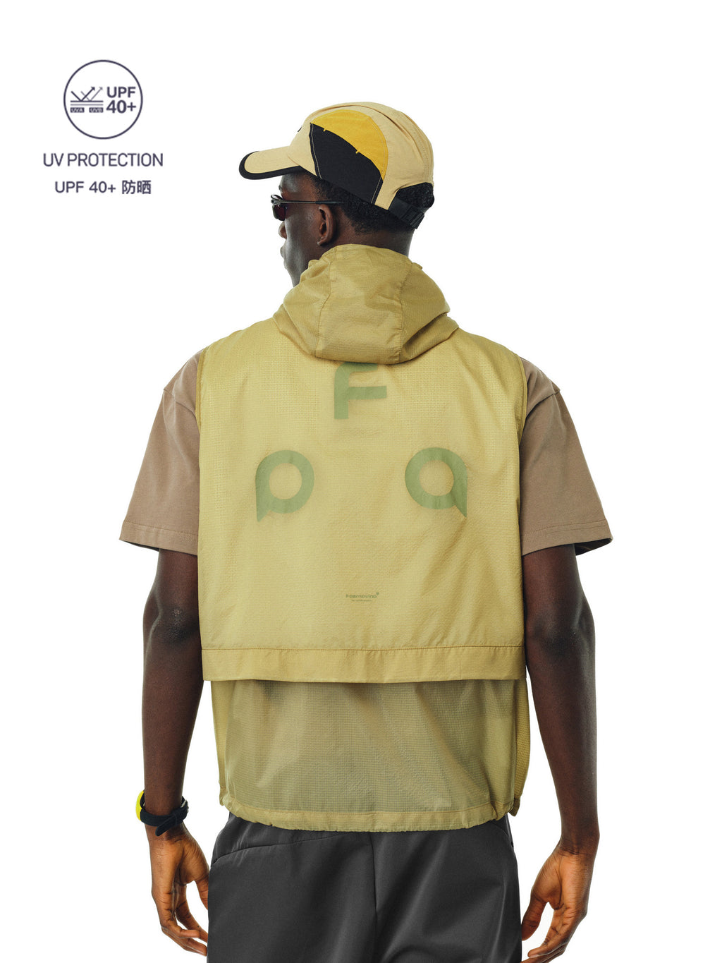 FPA UPF40+ Lightweight Hooded Sleeveless Vest for Summer Outdoor Activities, Unisex Streetwear