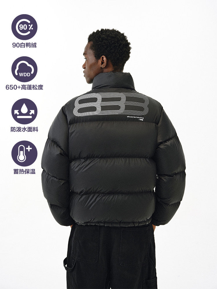 FPA Phantom 8 Short Down Jacket with Stand Collar - Winter Thick Warm Loose Unisex Down Coat for Men