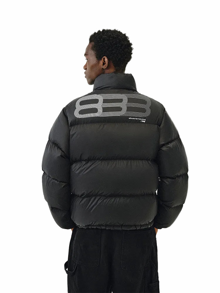 FPA Phantom 8 Short Down Jacket with Stand Collar - Winter Thick Warm Loose Unisex Down Coat for Men