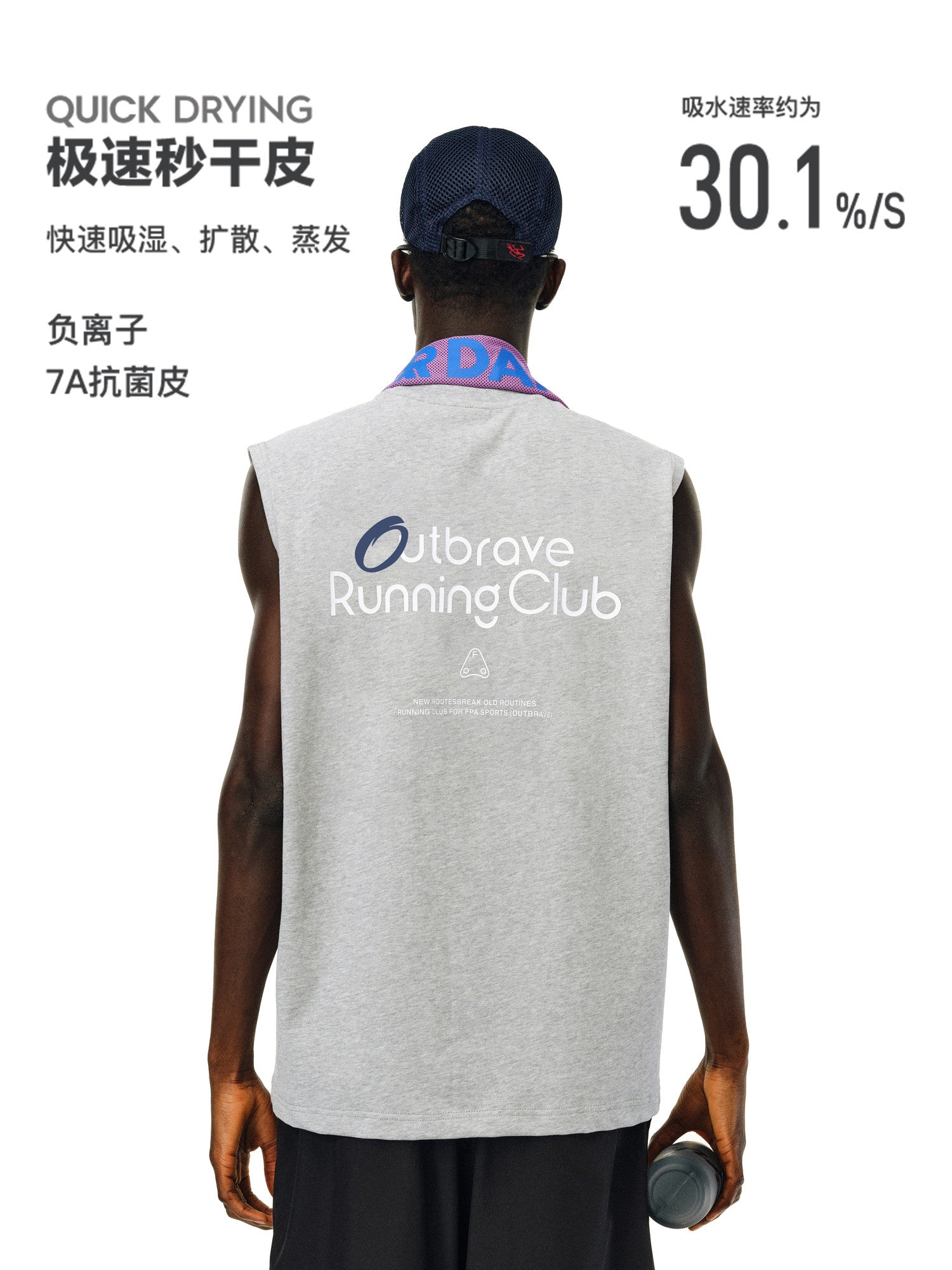 FPA Quick-Dry 7A Antibacterial Sports Vest - Summer Fitness Basketball Outdoor Cooling Loose Sleeveless T-Shirt for Men